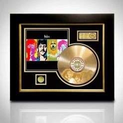G.R.O. Beatles Psychedelic Gold LP Etched Limited Collectors Edition Custom Frame