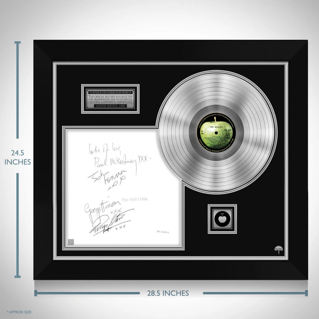 RARE-T The Beatles White Album No.0000001 Platinum LP Limited Signature Edition Black Matting Custom Frame Limited Edition Frames 7 RARE-T The Beatles White Album No.0000001 Platinum LP Limited Signature Edition Black Matting Custom Frame Limited Edition Frames