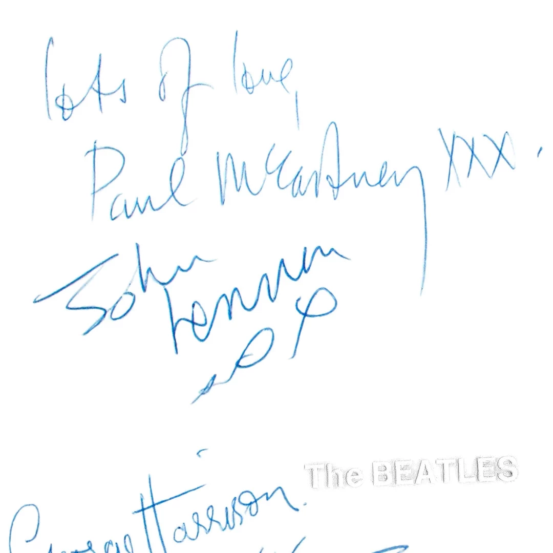 RARE-T The Beatles White Album No.0000001 LP Cover Limited Signature Edition White Matting Custom Frame