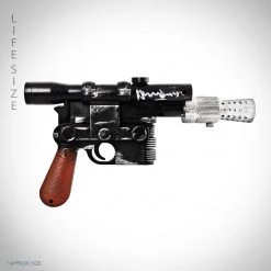 PPC Star Wars Han Solo - Beckett Witnessed Hand Signed DL-44 Blaster By Harrison Ford Custom Frame
