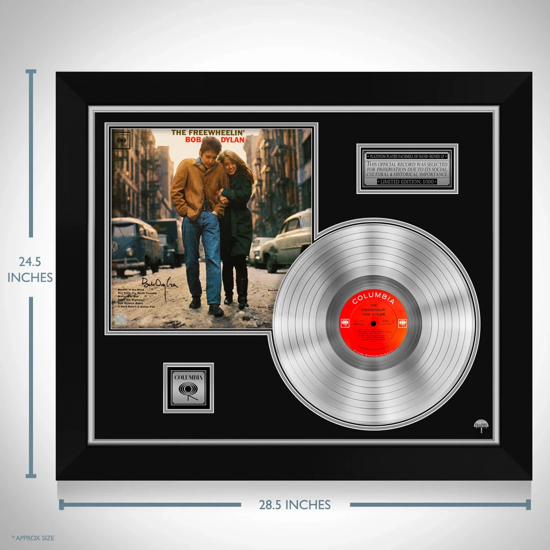 RARE-T Bob Dylan The Freewheelin Limited Signature Edition Studio Licensed Platinum LP Custom Frame 3 RARE-T Bob Dylan The Freewheelin Limited Signature Edition Studio Licensed Platinum LP Custom Frame