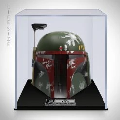 PPC Star Wars Boba Fett - Beckett Witnessed Certified Hand-Signed Helmet By Temuera Morrison Custom Museum Display