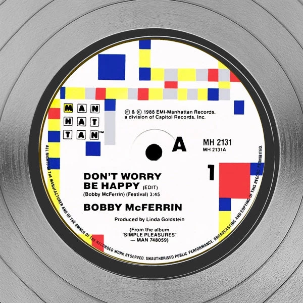 Rare-T Limited Edition Frames Bobby McFerrin Don't Worry Be Happy Limited Signature Edition Studio Licensed Platinum LP Custom Frame 5 Rare-T Limited Edition Frames Bobby McFerrin Don't Worry Be Happy Limited Signature Edition Studio Licensed Platinum LP Custom Frame