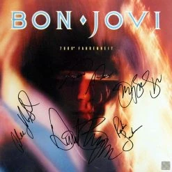 RARE-T Bon Jovi 7800?ø Fahrenheit Gold LP Limited Signature Edition Studio Licensed Custom Frame