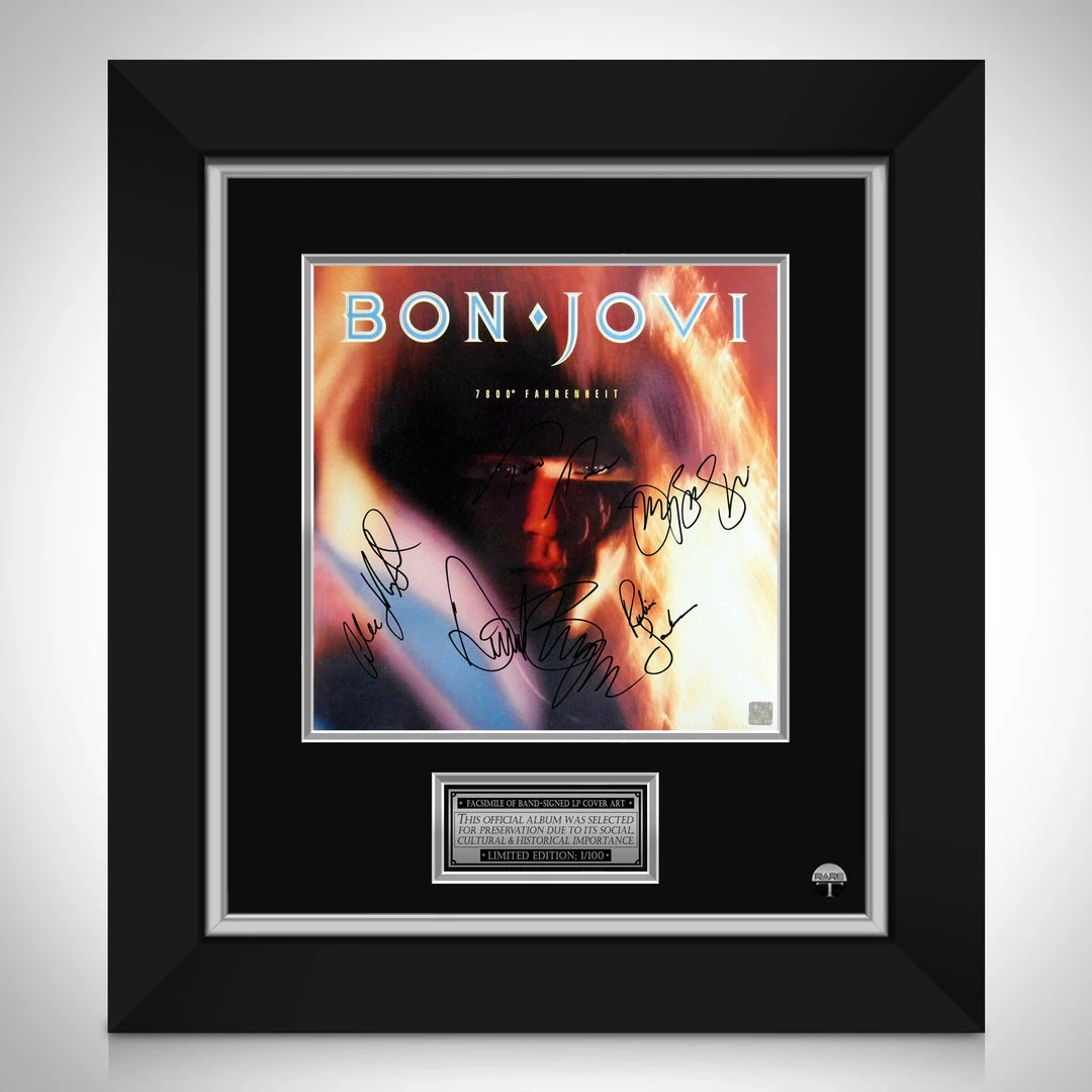 RARE-T Bon Jovi 7800?ø Fahrenheit Limited Signature Edition Studio Licensed LP Cover Custom Frame 1 RARE-T Bon Jovi 7800?ø Fahrenheit Limited Signature Edition Studio Licensed LP Cover Custom Frame