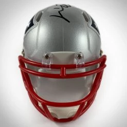 GIAN Tom Brady - New England Patriots Hand Signed Mini Football Helmet