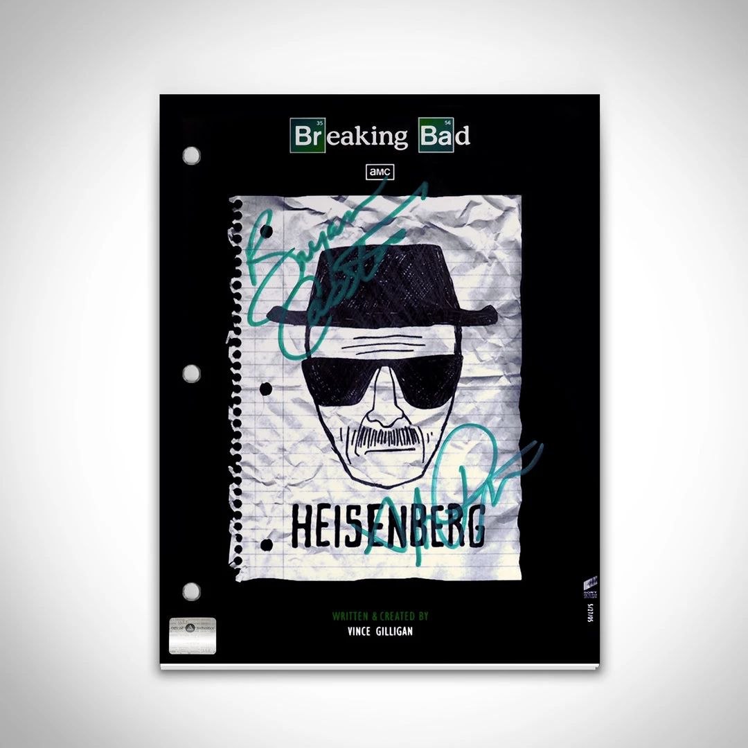 APW Breaking Bad - Hand-Signed Script By Bryan Cranston & Aaron Paul Custom Frame Signed Memorabilia 2 APW Breaking Bad - Hand-Signed Script By Bryan Cranston & Aaron Paul Custom Frame Signed Memorabilia