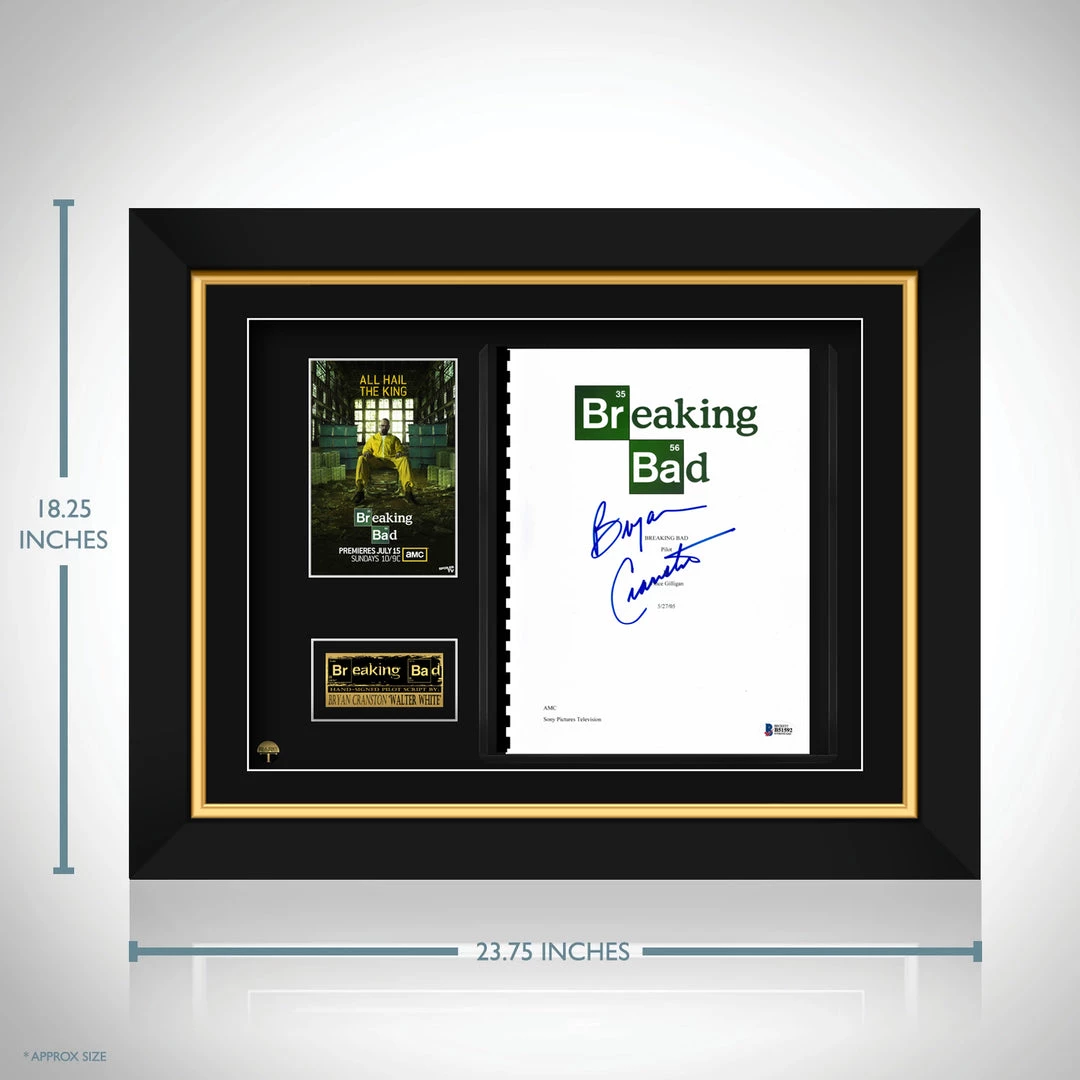 PPC Breaking Bad - Beckett Certified Hand-Signed Pilot Script By Bryan Cranston Custom Frame 10 PPC Breaking Bad - Beckett Certified Hand-Signed Pilot Script By Bryan Cranston Custom Frame