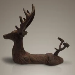 Decor L'Autre Sens Barware & Signs Deer Head // Cast Iron Bottle Display Stand