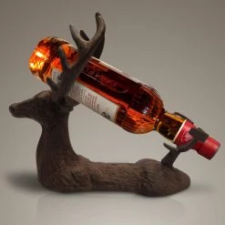 Decor L'Autre Sens Barware & Signs Deer Head // Cast Iron Bottle Display Stand