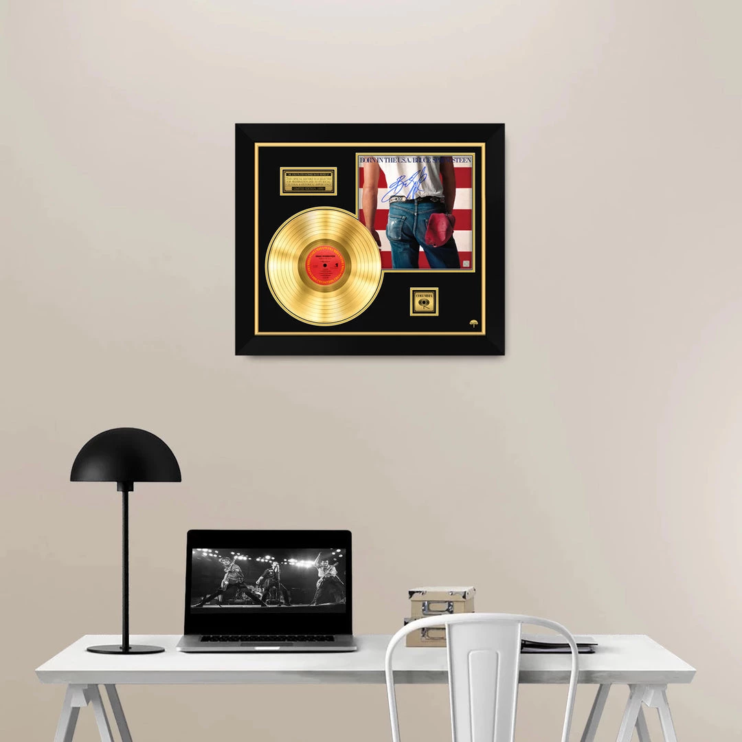 RARE-T Limited Edition Frames Bruce Springsteen Born In The USA Gold LP Limited Signature Edition Studio Licensed Custom Frame 6 RARE-T Limited Edition Frames Bruce Springsteen Born In The USA Gold LP Limited Signature Edition Studio Licensed Custom Frame