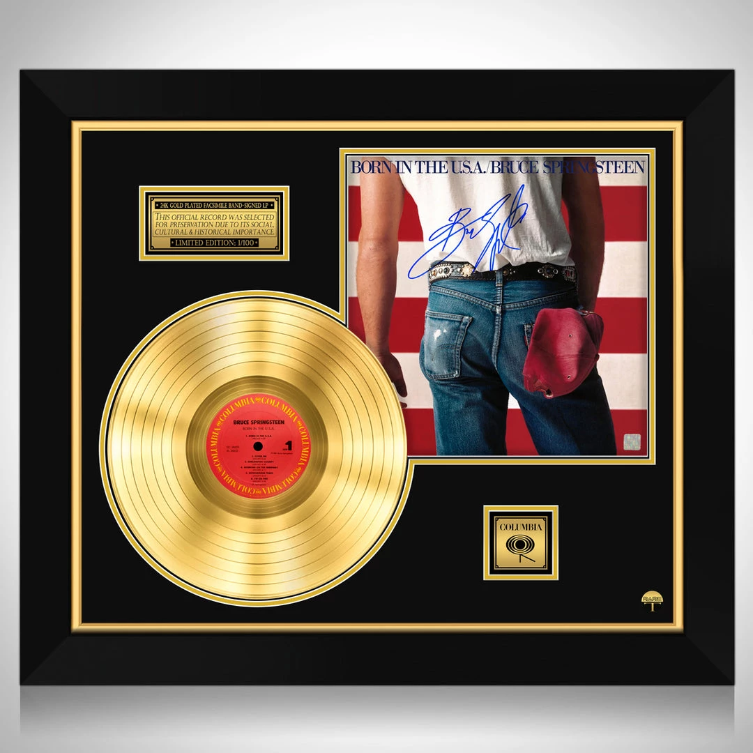 RARE-T Limited Edition Frames Bruce Springsteen Born In The USA Gold LP Limited Signature Edition Studio Licensed Custom Frame 1 RARE-T Limited Edition Frames Bruce Springsteen Born In The USA Gold LP Limited Signature Edition Studio Licensed Custom Frame