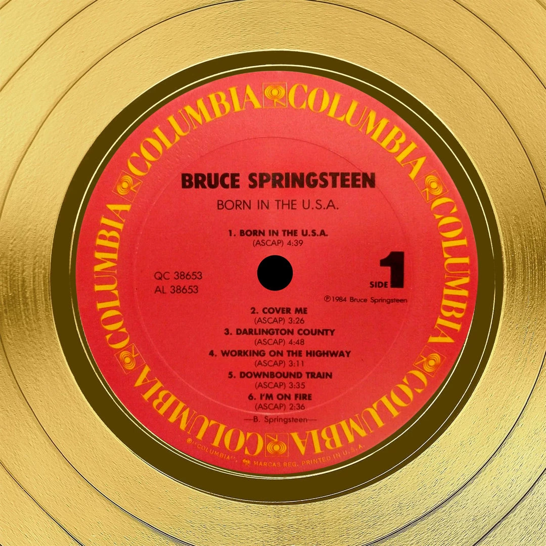 RARE-T Limited Edition Frames Bruce Springsteen Born In The USA Gold LP Limited Signature Edition Studio Licensed Custom Frame 4 RARE-T Limited Edition Frames Bruce Springsteen Born In The USA Gold LP Limited Signature Edition Studio Licensed Custom Frame