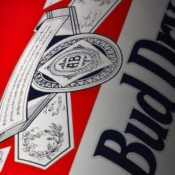 RARE-T Budweiser Beer Bud Dry Vintage Etched Bar Mirror Display