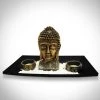 Decor L'Autre Sens Collectible Statues Buddha Head With Tea Light Tray Fine Art Statue