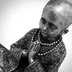 Decor L'Autre Sens Young Buddha Fine Art Statue With Tea Light Tray Collectible Statues