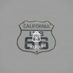 RARE-T Barware & Signs Old California Enamel/Porcelain Route 66 Road Sign