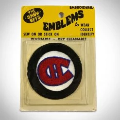 RARE-T Sports Memorabilia Montreal Canadiens Vintage Sealed Embroidered Hockey Puck Patch