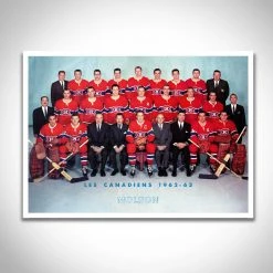 Michel Montreal Canadiens- 1962-1963 Vintage Official Team Photograph Custom Frame Sports Memorabilia