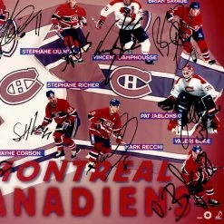 Michel Montreal Canadiens- Vintage 1996-1997 Team Hand-Signed Photo Custom Frame