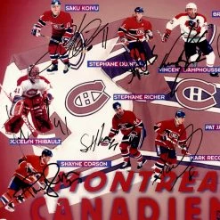Michel Montreal Canadiens- Vintage 1996-1997 Team Hand-Signed Photo Custom Frame