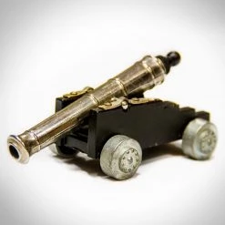 Jonathan Swords & Props Cast-Iron Cannon- Vintage Spring Loaded Miniature Cast-Iron Cannon Replica Cap Gun Made In Italy