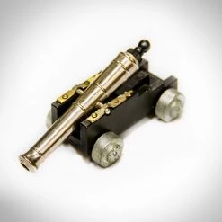Jonathan Swords & Props Cast-Iron Cannon- Vintage Spring Loaded Miniature Cast-Iron Cannon Replica Cap Gun Made In Italy
