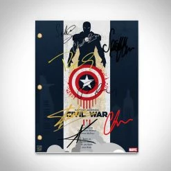 RARE-T Captain America Civil War Script Limited Signature Edition Studio Licensed Custom Frame Limited Edition Frames