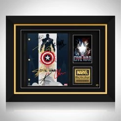 RARE-T Captain America Civil War Script Limited Signature Edition Studio Licensed Custom Frame Limited Edition Frames