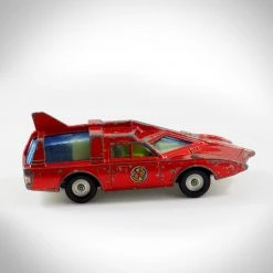 RARE-T Captain Scarlet- Generation 1 -Dinky Toys- Vintage 1968 Spectrum Red Patrol Car Custom Museum Display