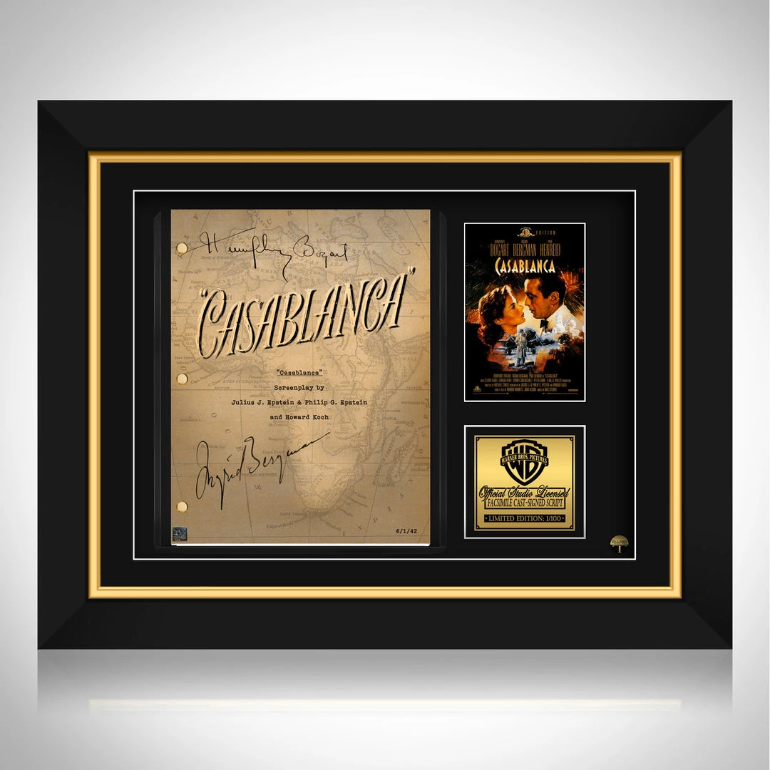RARE-T Casablanca Movie Script Limited Signature Edition Studio Licensed Custom Frame Limited Edition Frames 1 RARE-T Casablanca Movie Script Limited Signature Edition Studio Licensed Custom Frame Limited Edition Frames