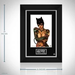 VAULT COLLECTIBLES Catwoman 'Bad Kitty' Hand-Signed Artwork Print By Artist Nathan Szerdy Custom Frame