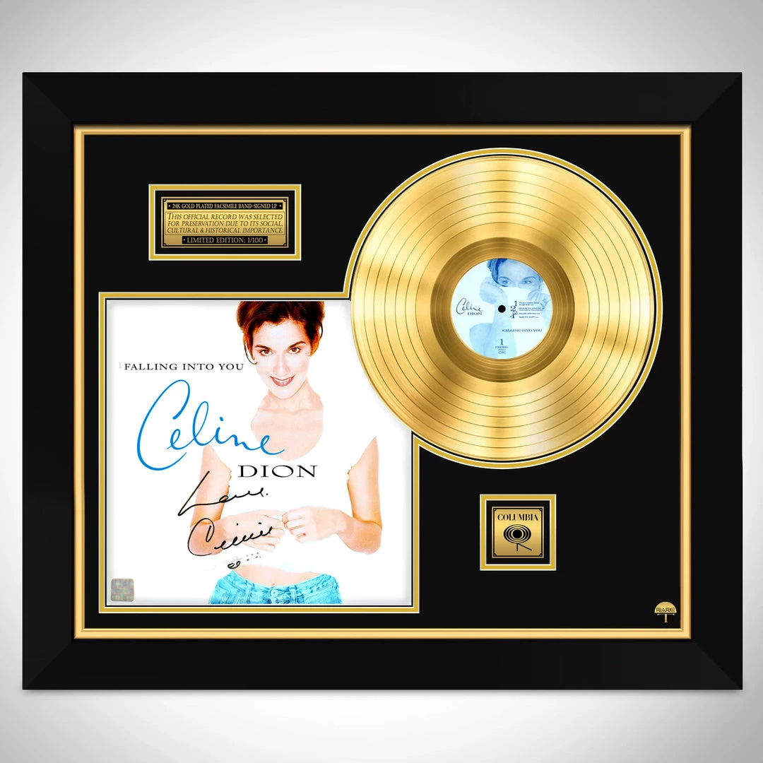 RARE-T Limited Edition Frames Celine Dion Falling Into You Gold LP Limited Signature Edition Studio Licensed Custom Frame 1 RARE-T Limited Edition Frames Celine Dion Falling Into You Gold LP Limited Signature Edition Studio Licensed Custom Frame