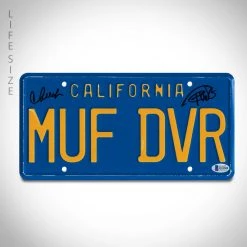 PPC Cheech & Chong Beckett Certified Hand-Signed License MUF DVR Plate By Cheech Marin & Tommy Chong Custom Frame Signed Memorabilia