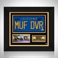 PPC Cheech & Chong Beckett Certified Hand-Signed License MUF DVR Plate By Cheech Marin & Tommy Chong Custom Frame Signed Memorabilia