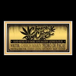 PPC Cheech & Chong Beckett Certified Hand-Signed License MUF DVR Plate By Cheech Marin & Tommy Chong Custom Frame Signed Memorabilia