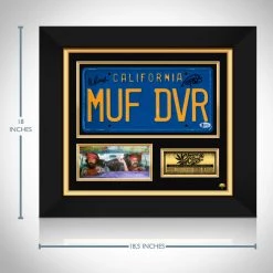 PPC Cheech & Chong Beckett Certified Hand-Signed License MUF DVR Plate By Cheech Marin & Tommy Chong Custom Frame Signed Memorabilia
