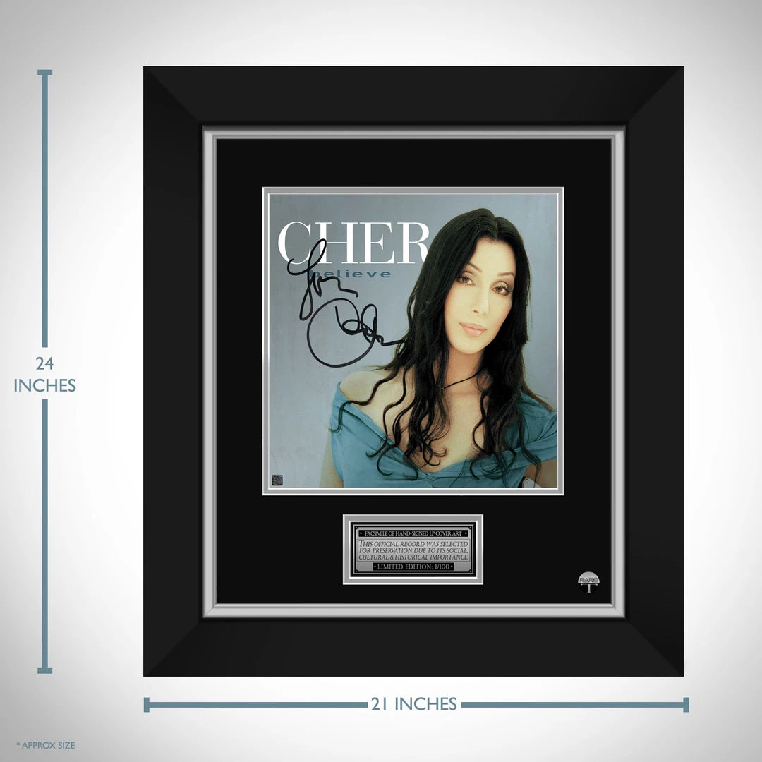 RARE-T Cher - Believe Limited Signature Edition Studio Licensed LP Cover Custom Frame