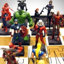 RARE-T Game Room Eagle Moss- Limited Edition Marvel Chess Game With 32 Hand-Made & Numbered Figures.
