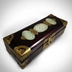 Jonathan Ancient Artifacts Vintage Jade Inlay Jewelry Box