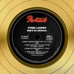 RARE-T Cyndi Lauper She's So Unusual Limited Signature Edition Studio Licensed Gold LP Custom Frame 14 RARE-T Cyndi Lauper She's So Unusual Limited Signature Edition Studio Licensed Gold LP Custom Frame