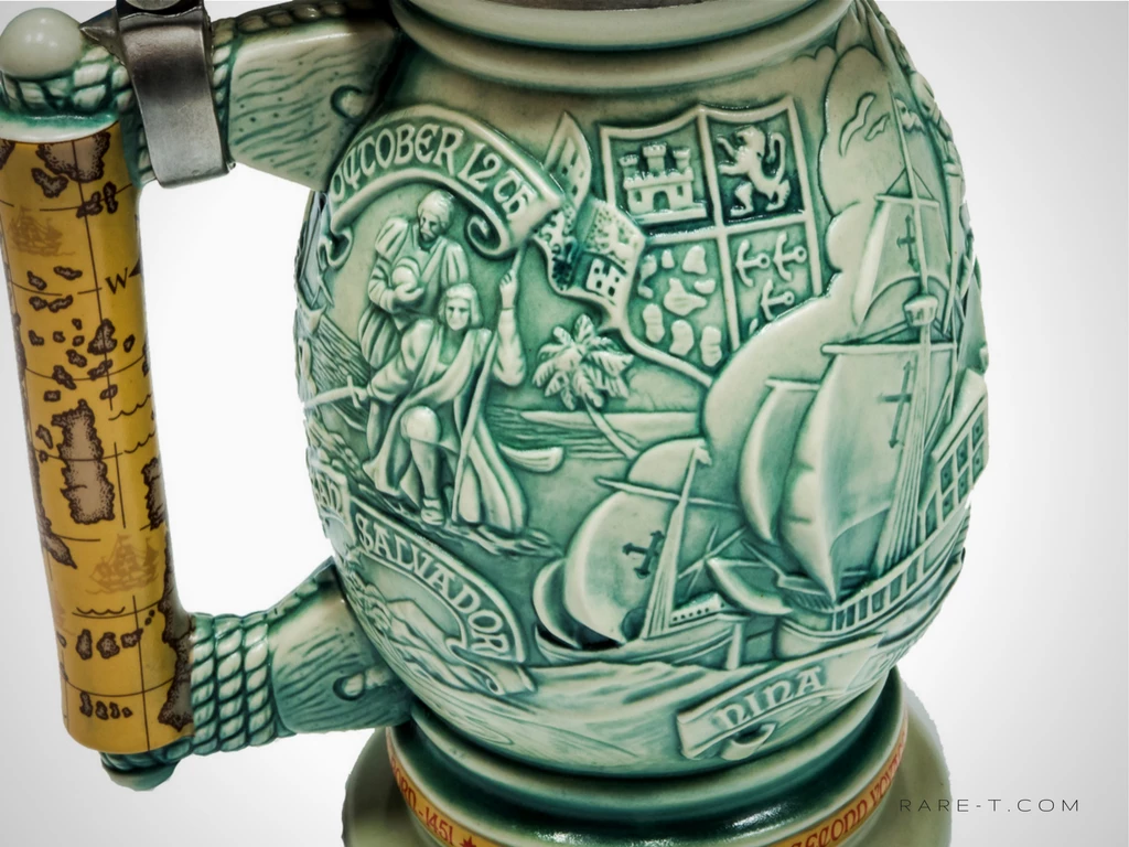 RARE-T Barware & Signs Vintage Handcrafted Christopher Columbus-New World ' - Beer Stein 2 RARE-T Barware & Signs Vintage Handcrafted Christopher Columbus-New World ' - Beer Stein