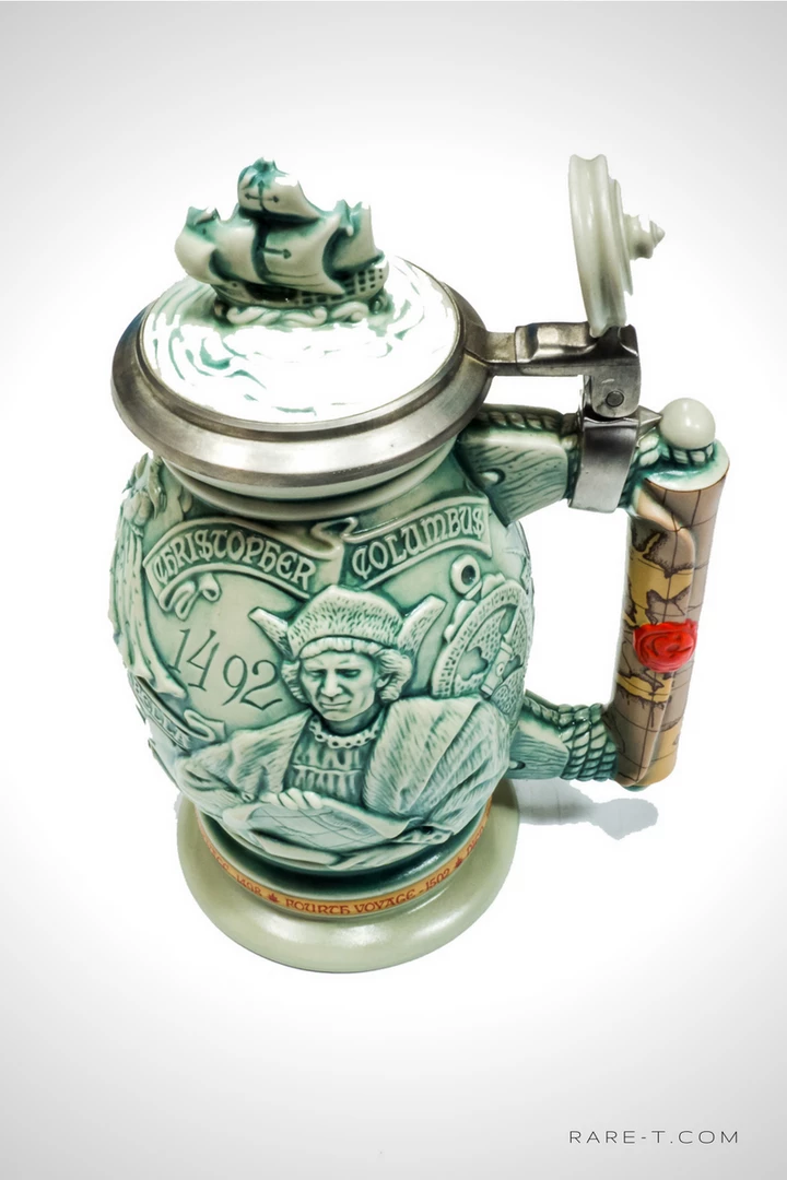 RARE-T Barware & Signs Vintage Handcrafted Christopher Columbus-New World ' - Beer Stein 3 RARE-T Barware & Signs Vintage Handcrafted Christopher Columbus-New World ' - Beer Stein