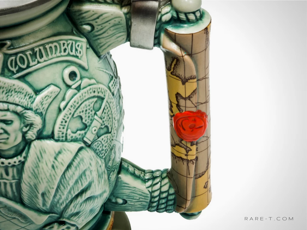 RARE-T Barware & Signs Vintage Handcrafted Christopher Columbus-New World ' - Beer Stein 4 RARE-T Barware & Signs Vintage Handcrafted Christopher Columbus-New World ' - Beer Stein