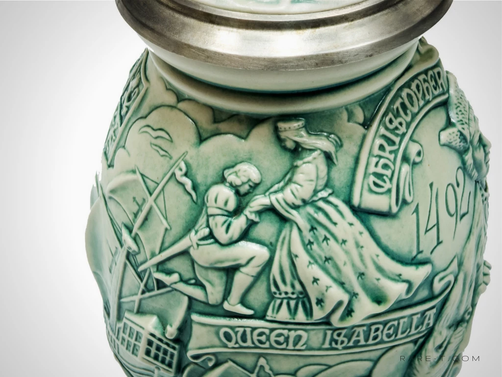 RARE-T Barware & Signs Vintage Handcrafted Christopher Columbus-New World ' - Beer Stein 5 RARE-T Barware & Signs Vintage Handcrafted Christopher Columbus-New World ' - Beer Stein