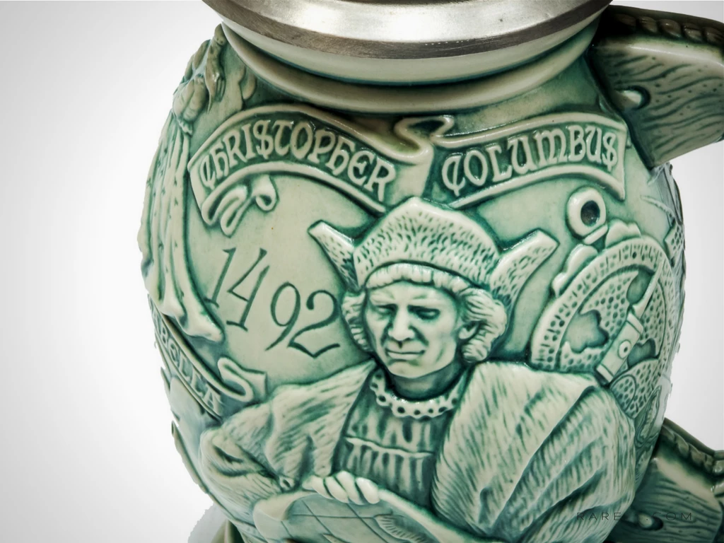 RARE-T Barware & Signs Vintage Handcrafted Christopher Columbus-New World ' - Beer Stein 6 RARE-T Barware & Signs Vintage Handcrafted Christopher Columbus-New World ' - Beer Stein