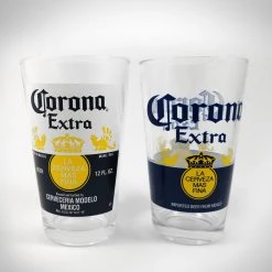 MIMI Corona Extra Label- Officially Licensed Corona Extra La Cerveza Mas Fina Set Of 2 Pub Pint Glasses