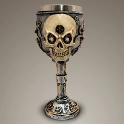 RARE-T Vintage King And Knight Skull Goblet