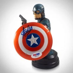 PPC Captain America - PSA Certified Hand-Signed Captain America Gentle Giant Limited Ed. Bust Bank Statue By Stan Lee Ready To Ship! 48 Hour Shipping!