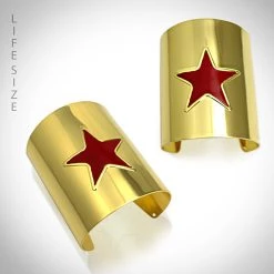 ANIME MALL Wonder Woman Metal Cuff Bracelets-Set Of 2 Swords & Props